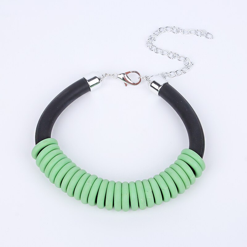 Multicolor Rubber Choker Necklace Women Punk MultiCircle Short Statement Necklaces Wedding Accessories Match Cloth Chokers
