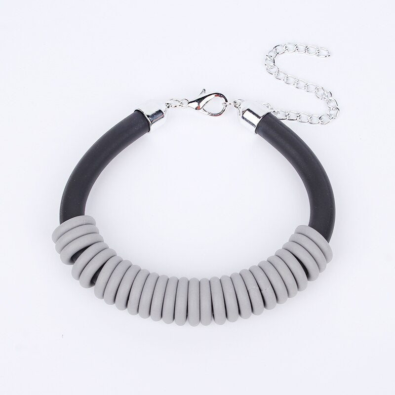 Multicolor Rubber Choker Necklace Women Punk MultiCircle Short Statement Necklaces Wedding Accessories Match Cloth Chokers