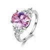 Multicolor Women's Rings With Oval Gemstone Topaz Stones 925 Sterling Silver Jewelry Ring Wedding Party Christmas Gift Wholesale