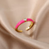 Multicolor Zircon Rings for Women Creative Paint Open Adjustable Ring Geometry Irregular 2023 Trend Couple Jewerly Accessories