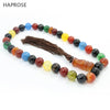 Multicolor agate bracelet Round Shape beads Prayer 33 beads Islamic Muslim tasbih Allah Rosary Trendy agate Free shipping