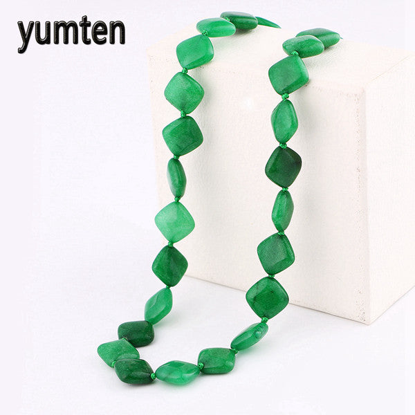 Multicolor necklace unique 8mm natural stone long tassel necklace women meditation necklace knotted pearl yoga necklace jewelry