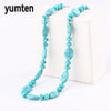 Multicolor necklace unique 8mm natural stone long tassel necklace women meditation necklace knotted pearl yoga necklace jewelry