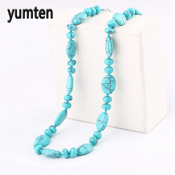 Multicolor necklace unique 8mm natural stone long tassel necklace women meditation necklace knotted pearl yoga necklace jewelry