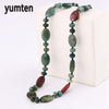 Multicolor necklace unique 8mm natural stone long tassel necklace women meditation necklace knotted pearl yoga necklace jewelry