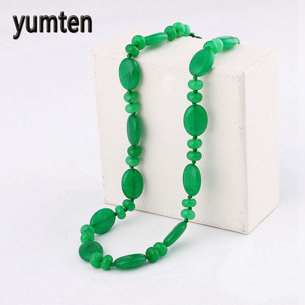 Multicolor necklace unique 8mm natural stone long tassel necklace women meditation necklace knotted pearl yoga necklace jewelry