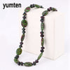 Multicolor necklace unique 8mm natural stone long tassel necklace women meditation necklace knotted pearl yoga necklace jewelry