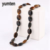 Multicolor necklace unique 8mm natural stone long tassel necklace women meditation necklace knotted pearl yoga necklace jewelry