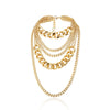 Multilayer Big Thick Gold Color Chain Choker Necklace Goth Hiphop Rock Halloween Grunge Emo Boho Necklaces For Women Men Jewelry