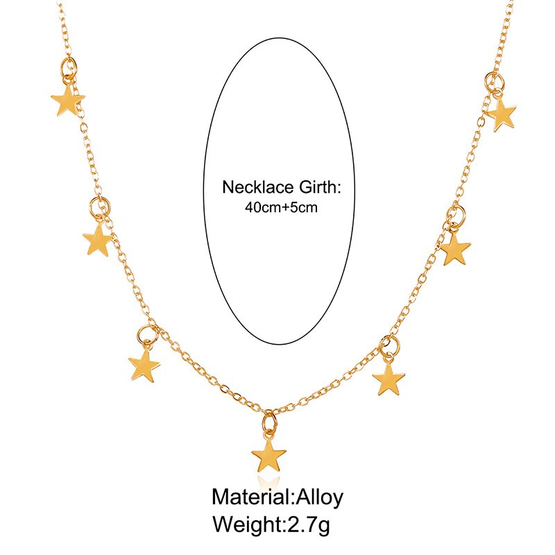 Multilayer Cactus Necklace Gold Silver Color Star Chain Necklaces for Women Bohemian Jewelry Accessories Friends Gift