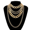 Multilayer Chain Choker Necklace for Women Punk Rock Statement Necklace Goth Jewelry Chunky Necklace Collier Femme Bijoux