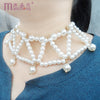 Multilayer Layered White pearl necklace Choker women girl golden short Crude Hyperbole pearl beads chokers necklaces