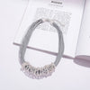 Multilayer Leather Rope Chokers Necklace Elegant Hollow Out Iron Wire Circle Necklace for Women