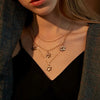 Multilayer Necklace Cute Animal Cat Claw Foot Print Pendant Long Money Three Layer Necklace