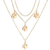Multilayer Necklace Cute Animal Cat Claw Foot Print Pendant Long Money Three Layer Necklace