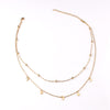 Multilayer Stainless Steel Endant Women Gold Silver Color Beads Moon Star Horn Crescent Double Chain Choker Layered Necklaces
