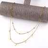 Multilayer Stainless Steel Endant Women Gold Silver Color Beads Moon Star Horn Crescent Double Chain Choker Layered Necklaces