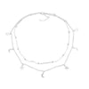 Multilayer Star Moon Necklace Women Charm Choker Short Chain Stainless Steel Double Clavicle Chain Jewelry For Girlfriends Gifts