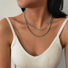 Multilayer Thick Chunky Necklace Ladies Collar Curb Cuban Aluminum Chain Hip Hop Metal Clavicle Necklaces Charm Girl Jewelry