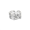 Multilayer Winding Line Zircon Rings For Women Open Adjustable Stainless Steel Geometry Ring 2023 Trend Jewerly anillos mujer