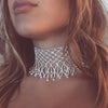 Multilayers Tassel Rhinestone Choker Statement Necklaces For Women Chockers 2021 Collar Jewelry Party Wedding Necklace