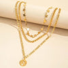 Multilevel Elegant Gold Map Pendant Jewelry For Women Wedding Tassel Star Chain Choker Necklaces N0274