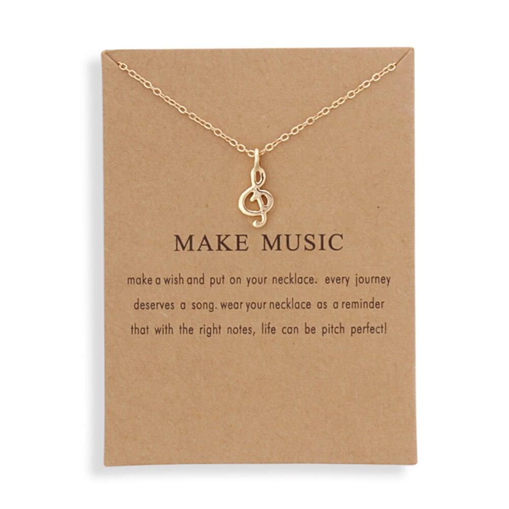 Music Note Treble Musical Symbol G Clef Gift Statement Necklace Chain Pendant for Woman Vintage Art Necklace Collar Femme 2021