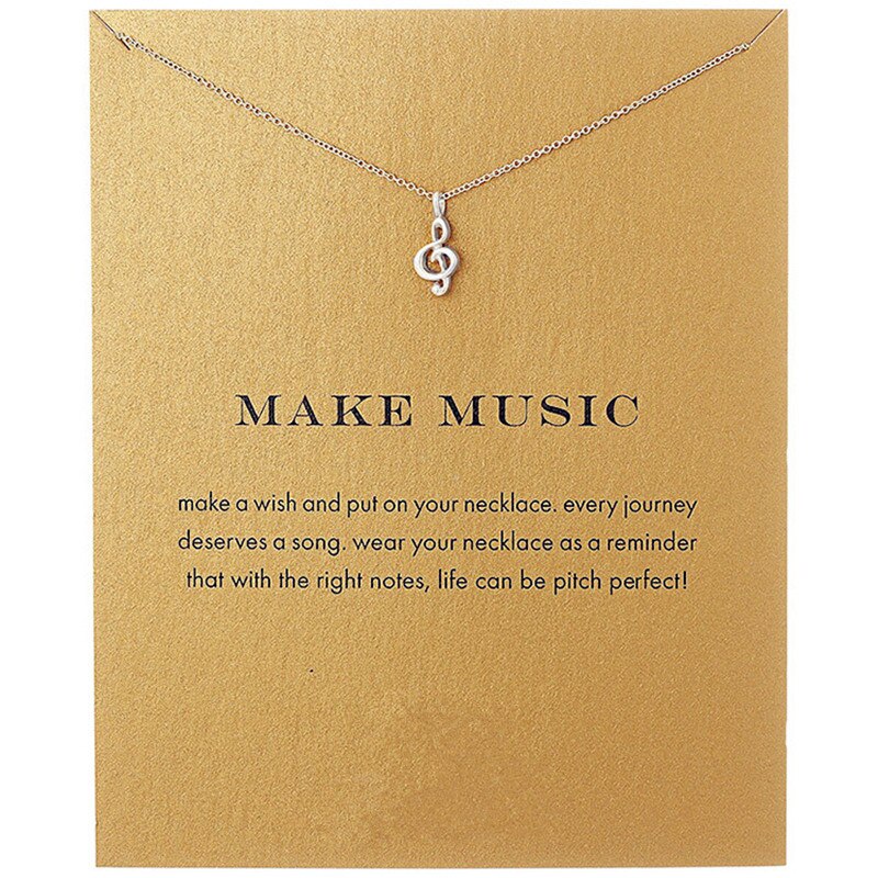 Music Note Treble Musical Symbol G Clef Gift Statement Necklace Chain Pendant for Woman Vintage Art Necklace Collar Femme 2021