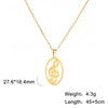 Music Note Treble Musical Symbol G Clef Necklace Melody Gold Color Stainless Steel Chain Pendant Gift For Woman Girl Man Jewelry