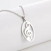Music Note Treble Musical Symbol G Clef Necklace Melody Gold Color Stainless Steel Chain Pendant Gift For Woman Girl Man Jewelry