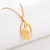 Music Note Treble Musical Symbol G Clef Necklace Melody Gold Color Stainless Steel Chain Pendant Gift For Woman Girl Man Jewelry