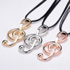 Music Note Women Necklace Leather Chain Silvery Big Pendant Gothic Style Necklace for Women Jewelry Girl Christmas Party Gift