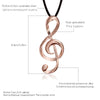 Music Note Women Necklace Leather Chain Silvery Big Pendant Gothic Style Necklace for Women Jewelry Girl Christmas Party Gift