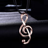 Music Note Women Necklace Leather Chain Silvery Big Pendant Gothic Style Necklace for Women Jewelry Girl Christmas Party Gift