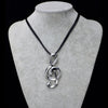 Music Note Women Necklace Leather Chain Silvery Big Pendant Gothic Style Necklace for Women Jewelry Girl Christmas Party Gift