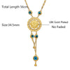 Muslim Islam Allah Chain Necklace Gold Turkey Blue Eye Fatima Palm Necklac for Women Jewelry  Good Luck