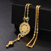 Muslim Islam Allah Chain Necklace Gold Turkey Blue Eye Fatima Palm Necklac for Women Jewelry  Good Luck