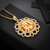 Muslim Islamic Allah Pendant Middle East Necklaces for Women Religious Totem Full Rhinestone Necklace Arabia Crystal Jewelry