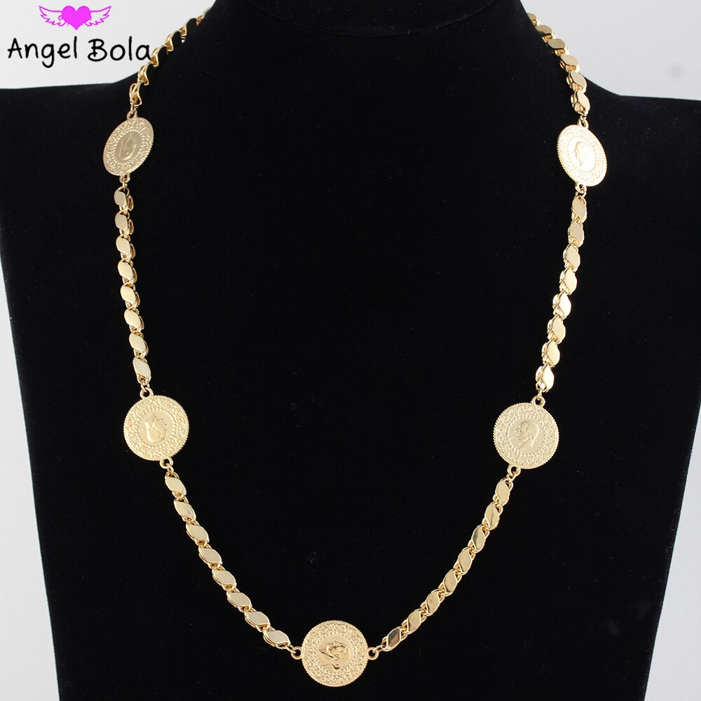 Muslim Islamic Gold Oman Coin  Jewelry Unisex Pendant Allah Necklace Arab Party Banquet Wedding Holiday Gift