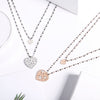 Mutiple Heart Stainless Steel Necklace Rose Gold Silvery Double Layer Black Beads Chain Love Pendant Necklaces for Women Jewelry