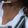 Mveifol Stainless Steel Paperclip Necklace Dainty Square Link Paper Clip Chain Choker Necklace for Women Collar Collier Jewelry