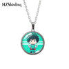 My Academia Hero Anime Antique Round Necklace Glass Cabochon Pendants Jewelry