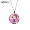 My Academia Hero Anime Antique Round Necklace Glass Cabochon Pendants Jewelry