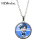 My Academia Hero Anime Antique Round Necklace Glass Cabochon Pendants Jewelry
