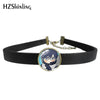 My Hero Academia Cartoon Anime Leather Choker Necklace Glass Cabochon Jewelry