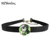 My Hero Academia Cartoon Anime Leather Choker Necklace Glass Cabochon Jewelry