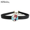 My Hero Academia Cartoon Anime Leather Choker Necklace Glass Cabochon Jewelry