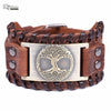 Tree of Life Vintage Wrap Leather Man Bracelets With Antique Bronze Metal Charm Viking Bracelet Jewelry