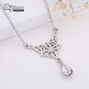 My Shape Triqueta Crystal Tear Drop Necklace Crystal Stone Charms Irish knot Wicca Chain Choker for Women Jewelry