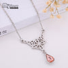 My Shape Triqueta Crystal Tear Drop Necklace Crystal Stone Charms Irish knot Wicca Chain Choker for Women Jewelry
